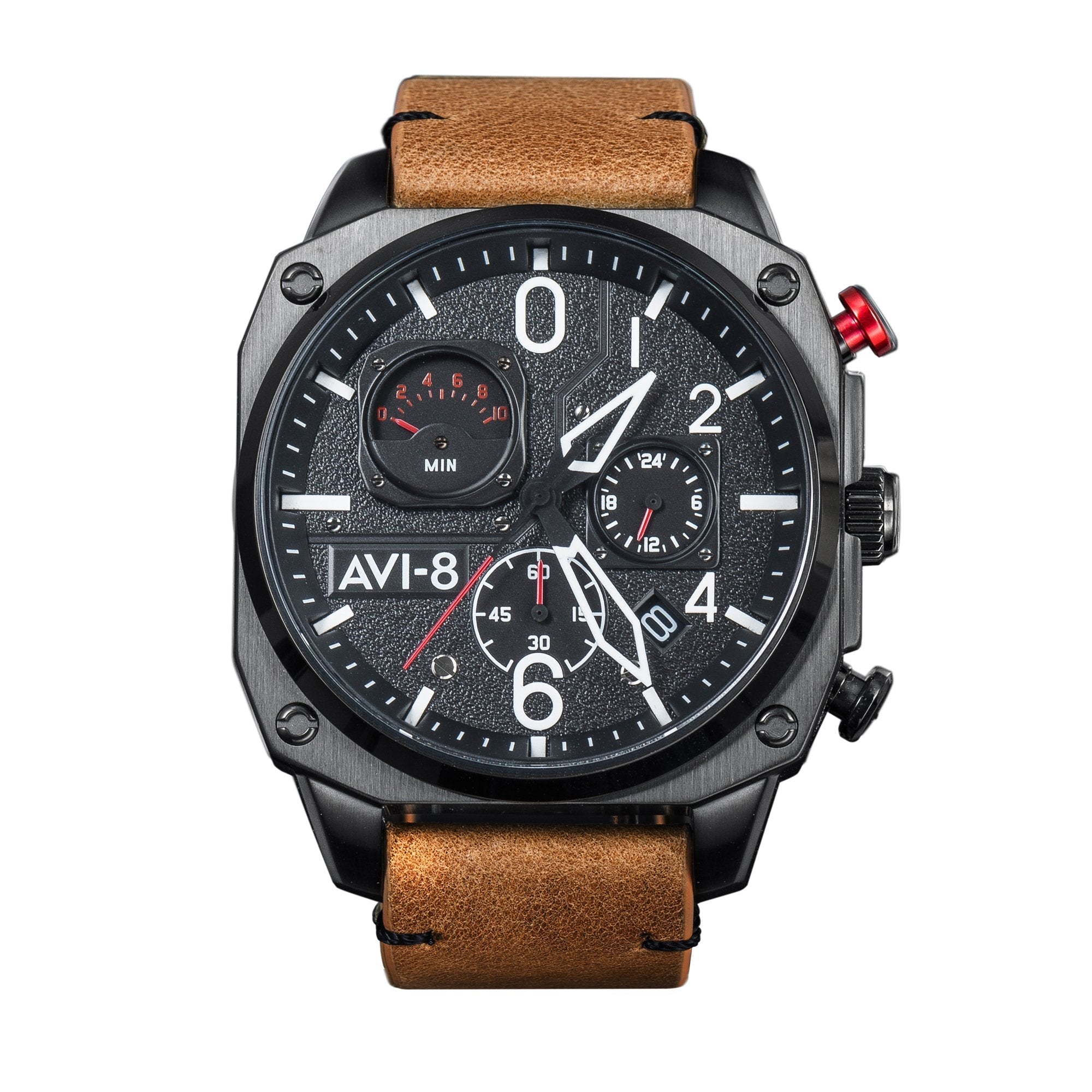 AVI-8 Hawker Hunter Retrograde Chronograph Charcoal Ember Brown