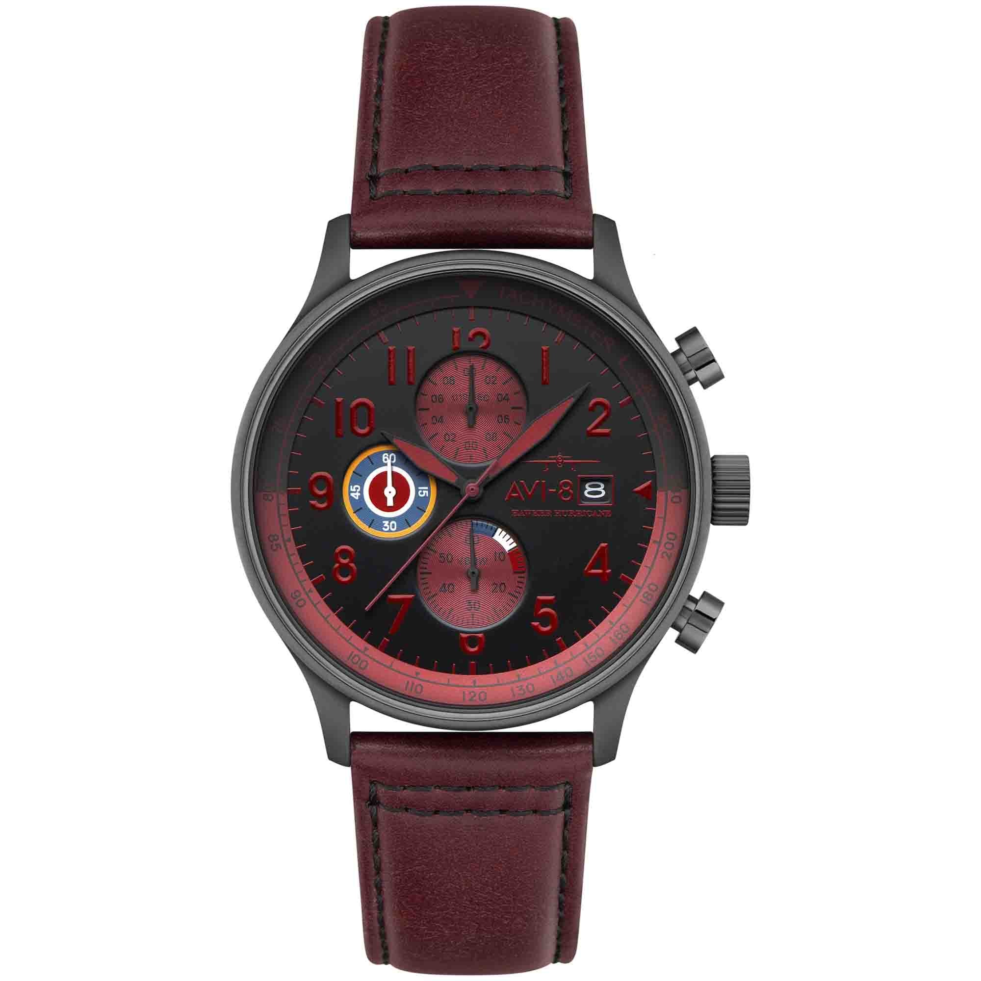 AVI-8 Hawker Hurricane Classic Chronograph Blood Red – Watches.com