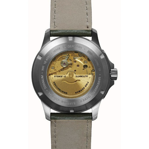 Bauhaus Aviation Titanium Automatic Green angled shot picture