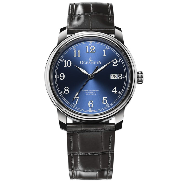 Oceaneva Tempus Pure Swiss Handwind Titanium Blue Limited Edition angled shot picture