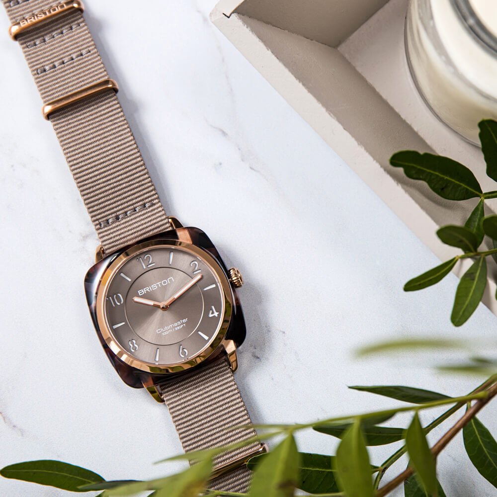 Briston Clubmaster Chic HM Gold Grey Taupe | Watches.com