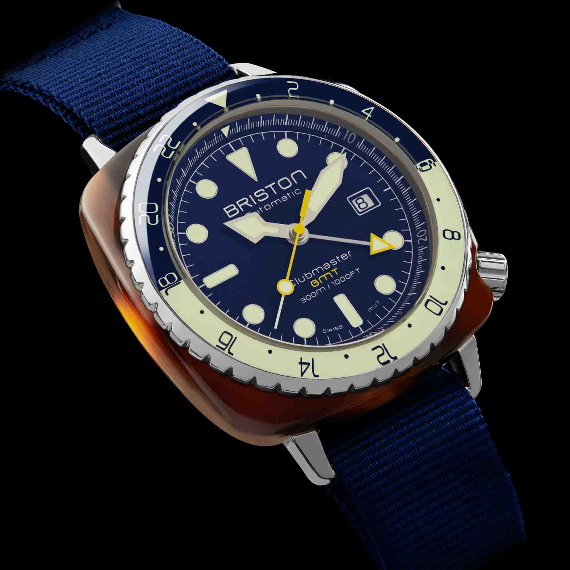 Briston Clubmaster Diver Pro Swiss Automatic GMT Blue | Watches.com