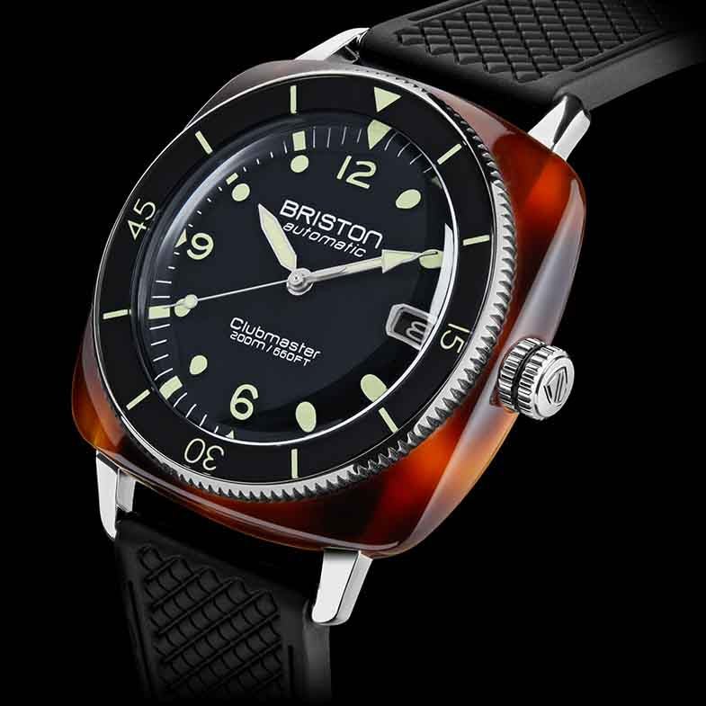 Briston Clubmaster Legend Automatic Diver Acetate Black | Watches.com