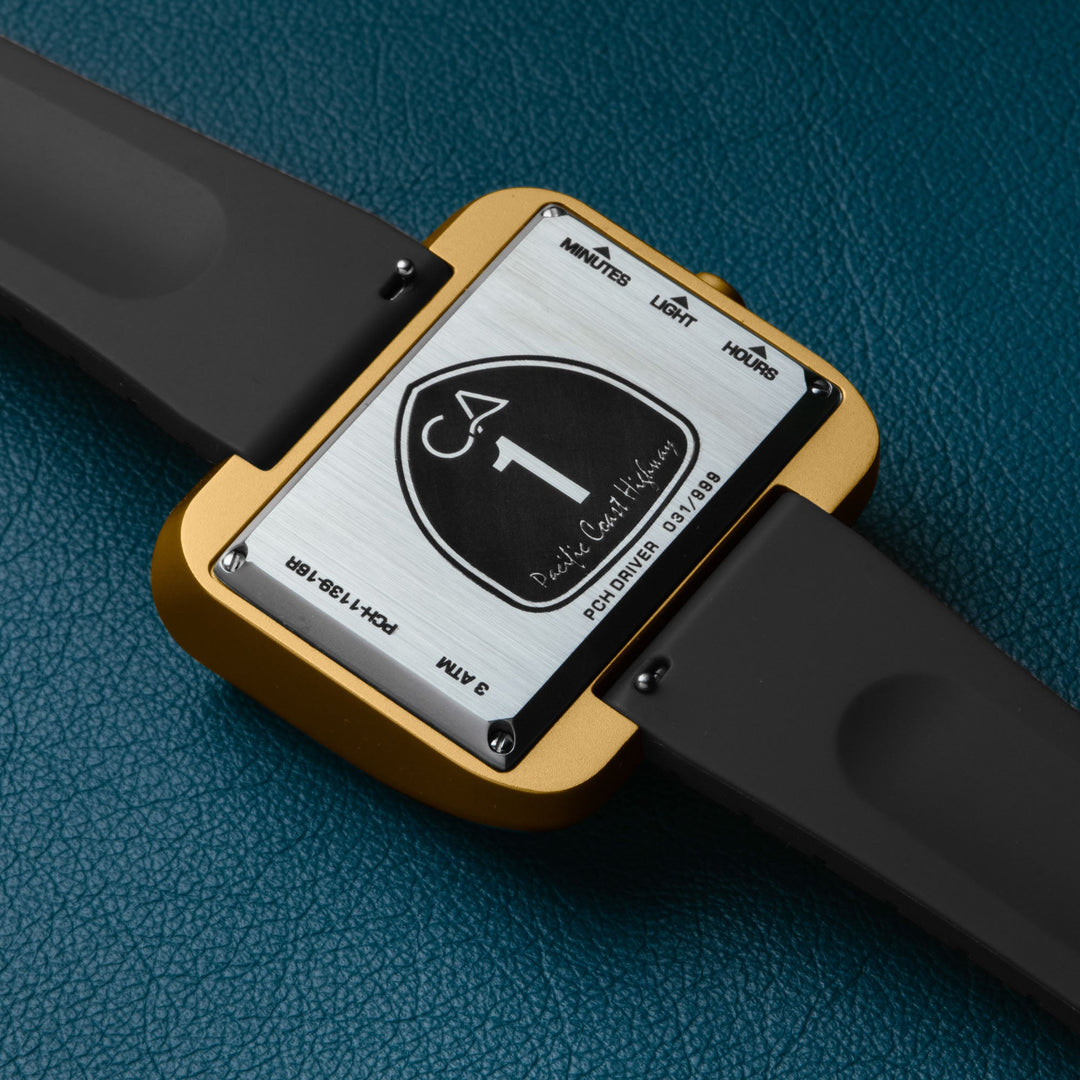 California Watch Co. PCH Driver Jump Hour Gold Black | Watches.com