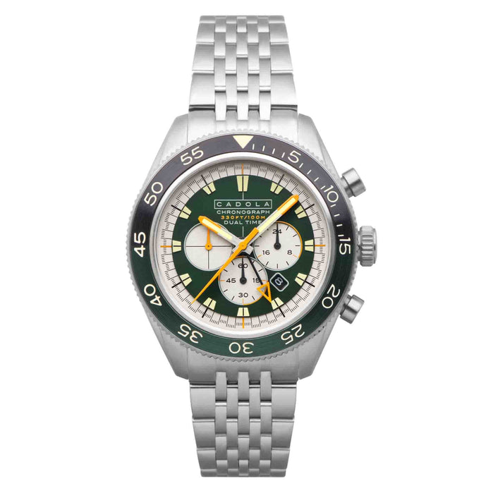 Cadola Ahrens Chronograph Racing Green SS angled shot picture