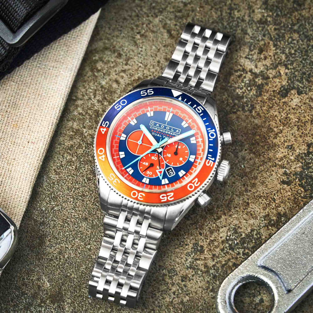Cadola Ahrens Chronograph Sunset Blue SS | Watches.com