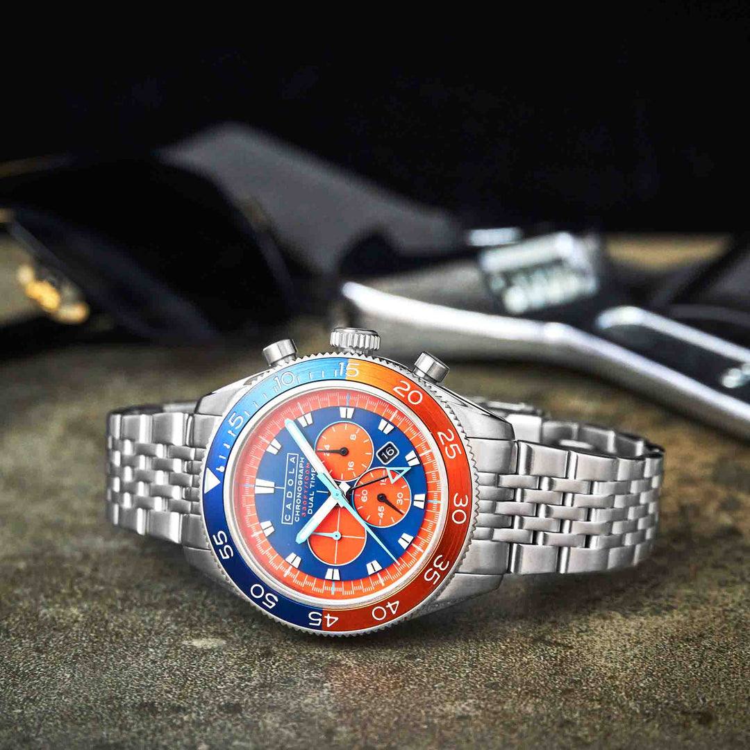 Cadola Ahrens Chronograph Sunset Blue SS | Watches.com