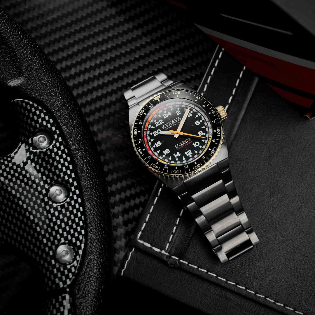 Cadola Dog Leg Automatic Machined Black | Watches.com