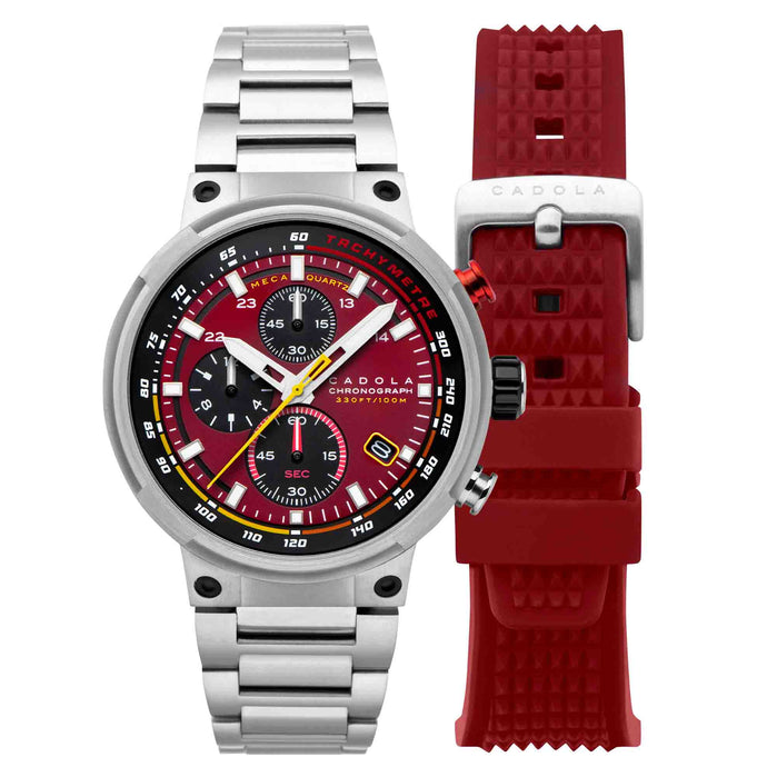 Cadola Surtees Meca Quartz Chronograph Diablo Red angled shot picture
