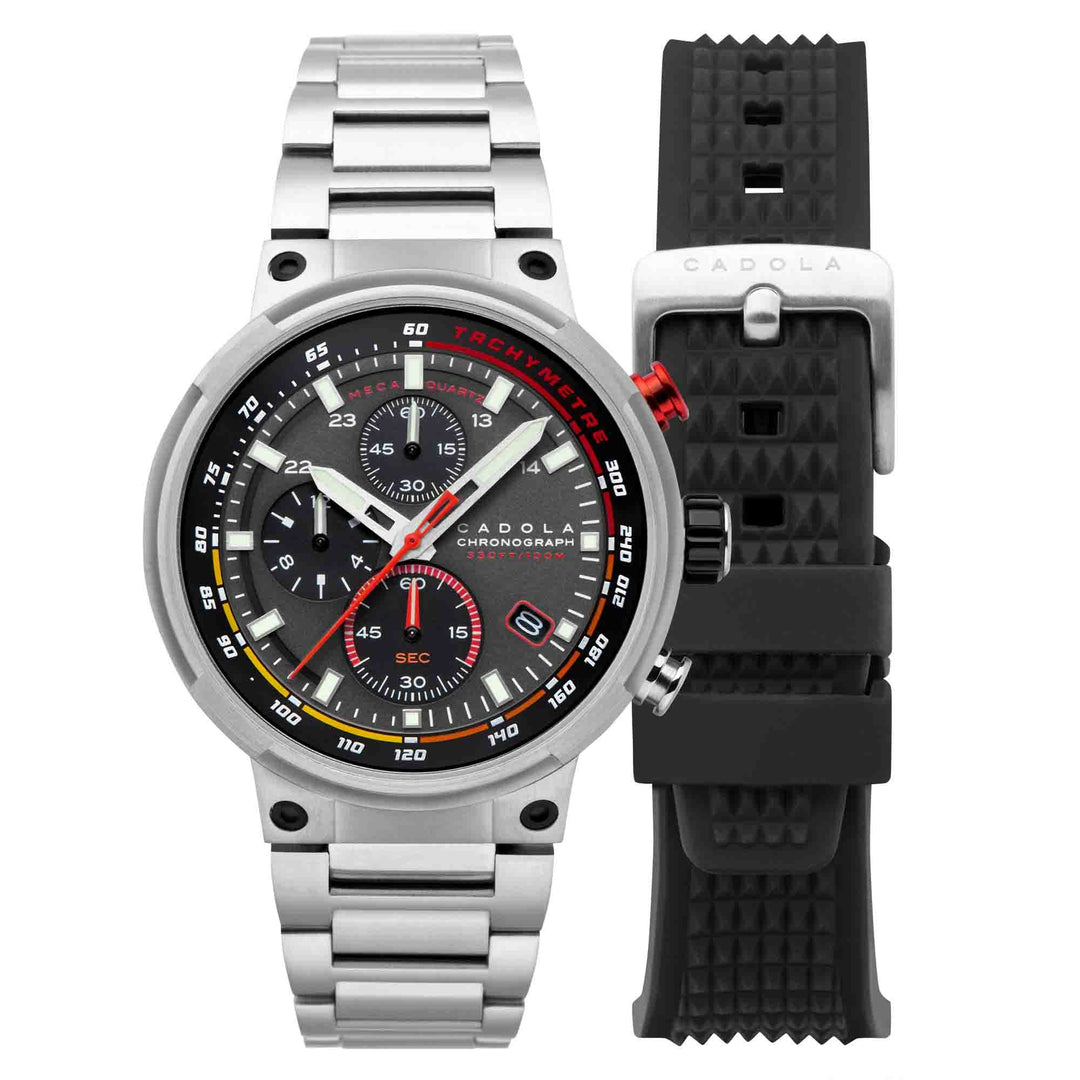 Cadola Surtees Meca Quartz Chronograph Graphite Black | Watches.com