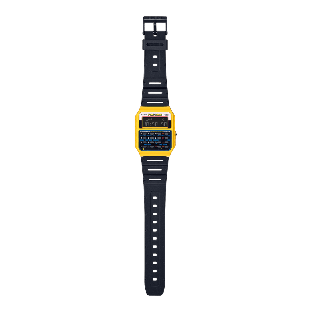 Casio Standard CA53W Pac-Man Anniversary Digital Yellow | Watches.com Casio Standard CA53W Pac-Man Anniversary Digital Yellow | Watches.com