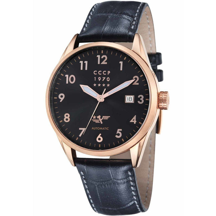 CCCP Golden Soviet Submarine Automatic Rose Gold Black angled shot picture