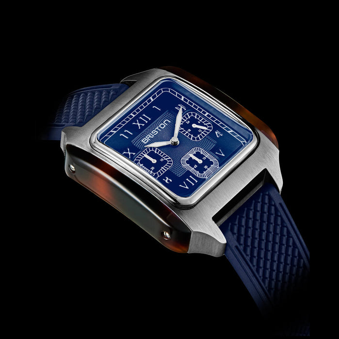 Briston Streamliner Kennedy Chronograph 38mm Navy Blue angled shot picture