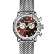 Shinola Canfield C56 Chrono 43mm Silver SS Whiskey