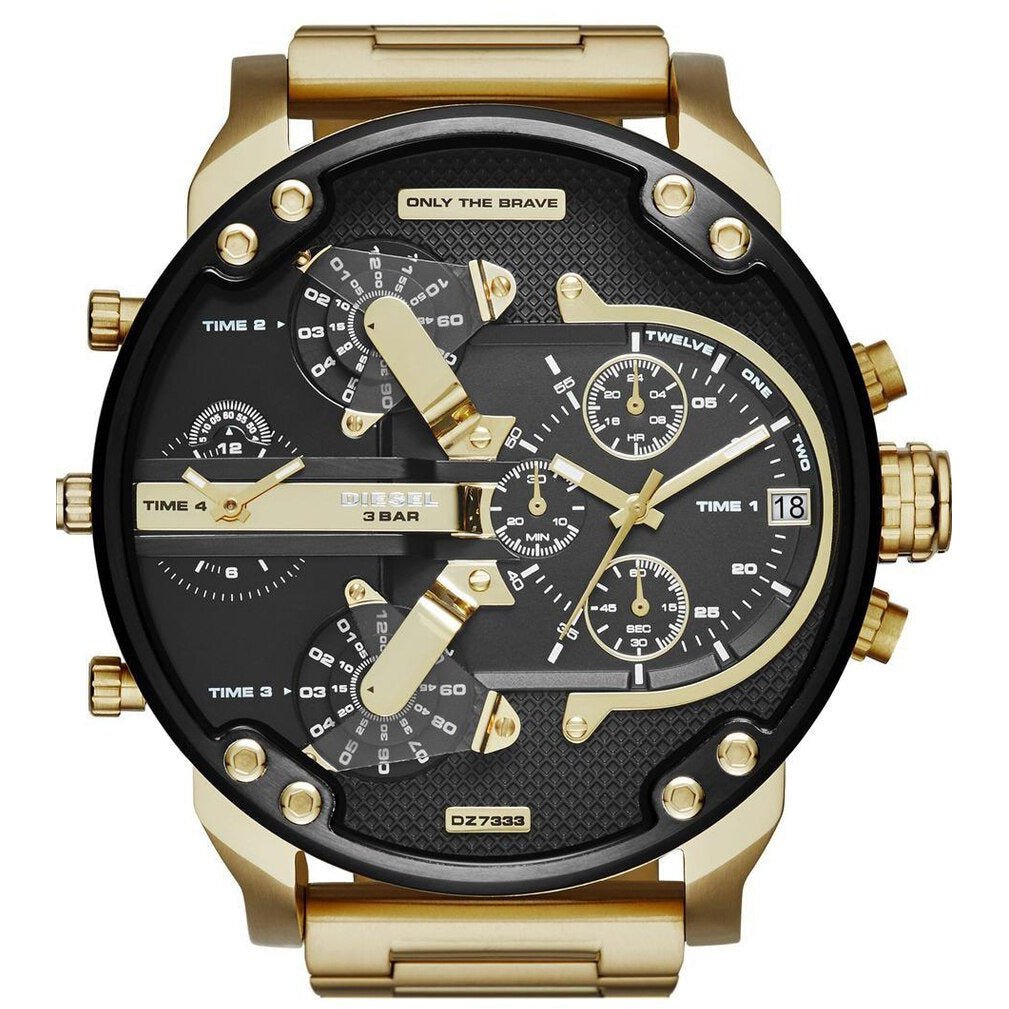 Diesel DZ7333 Mr. Daddy 2.0 Double Disc Jump Hour Gold | Watches.com