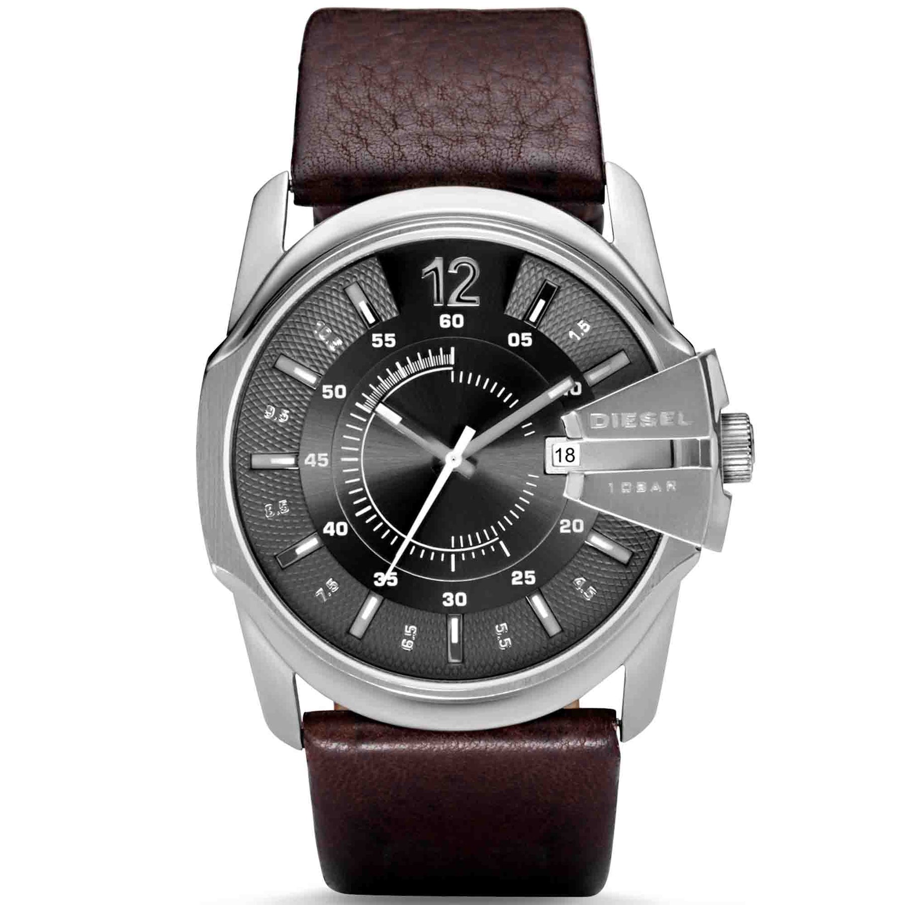 ティーコゼ Men's Spiked Chronograph Black Leather Watch | Black | Diesel