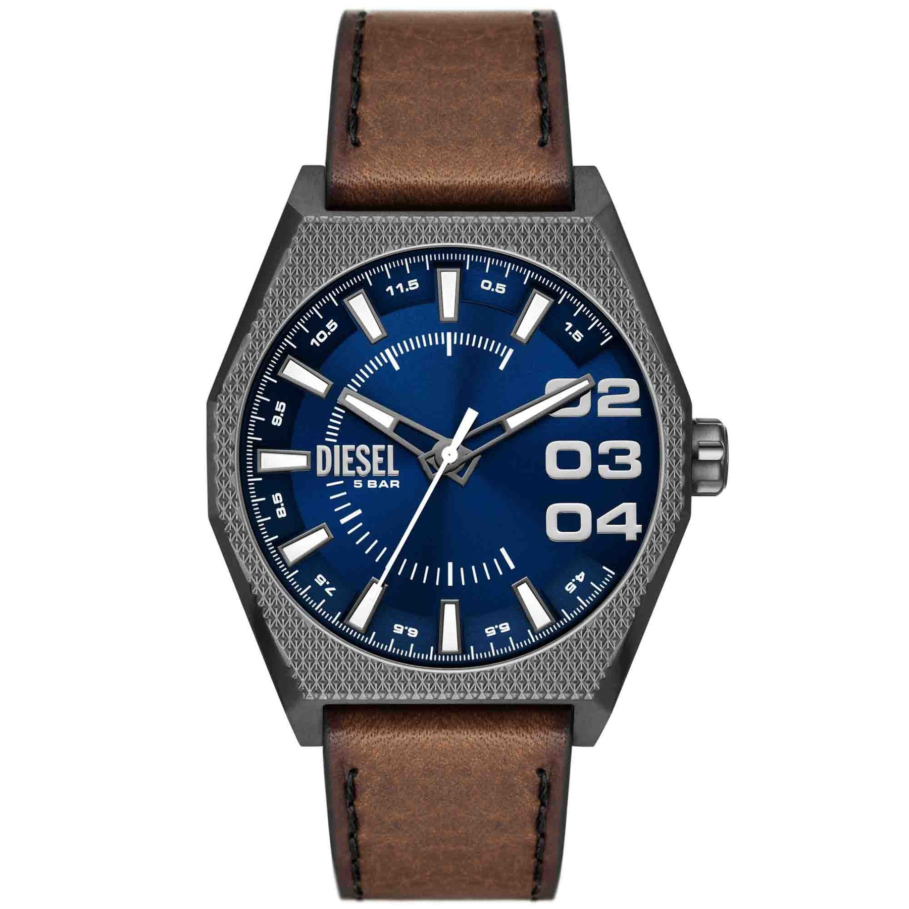 Diesel Scraper Three-Hand Blue Brown | Watches.com