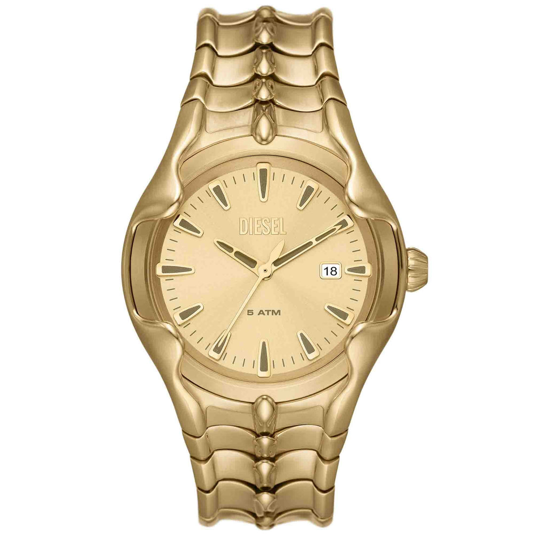 Diesel Vert Three-Hand Date Gold SS | Watches.com
