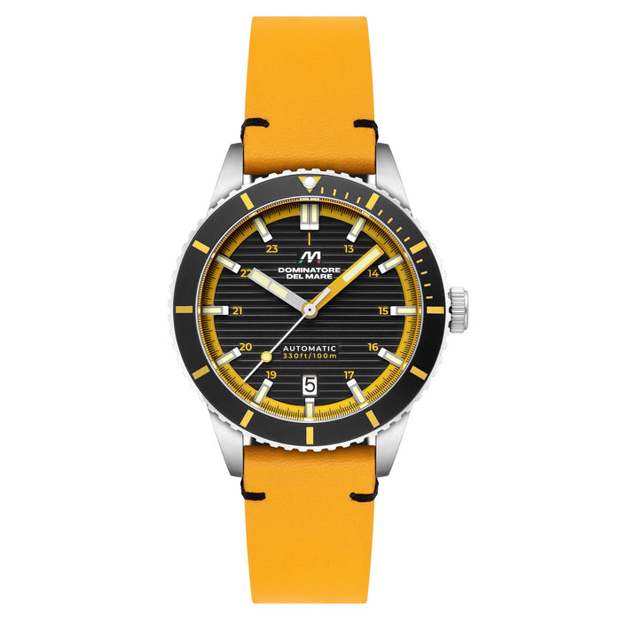 Dominatore Del Mare Scilla Automatic Mustard Yellow angled shot picture
