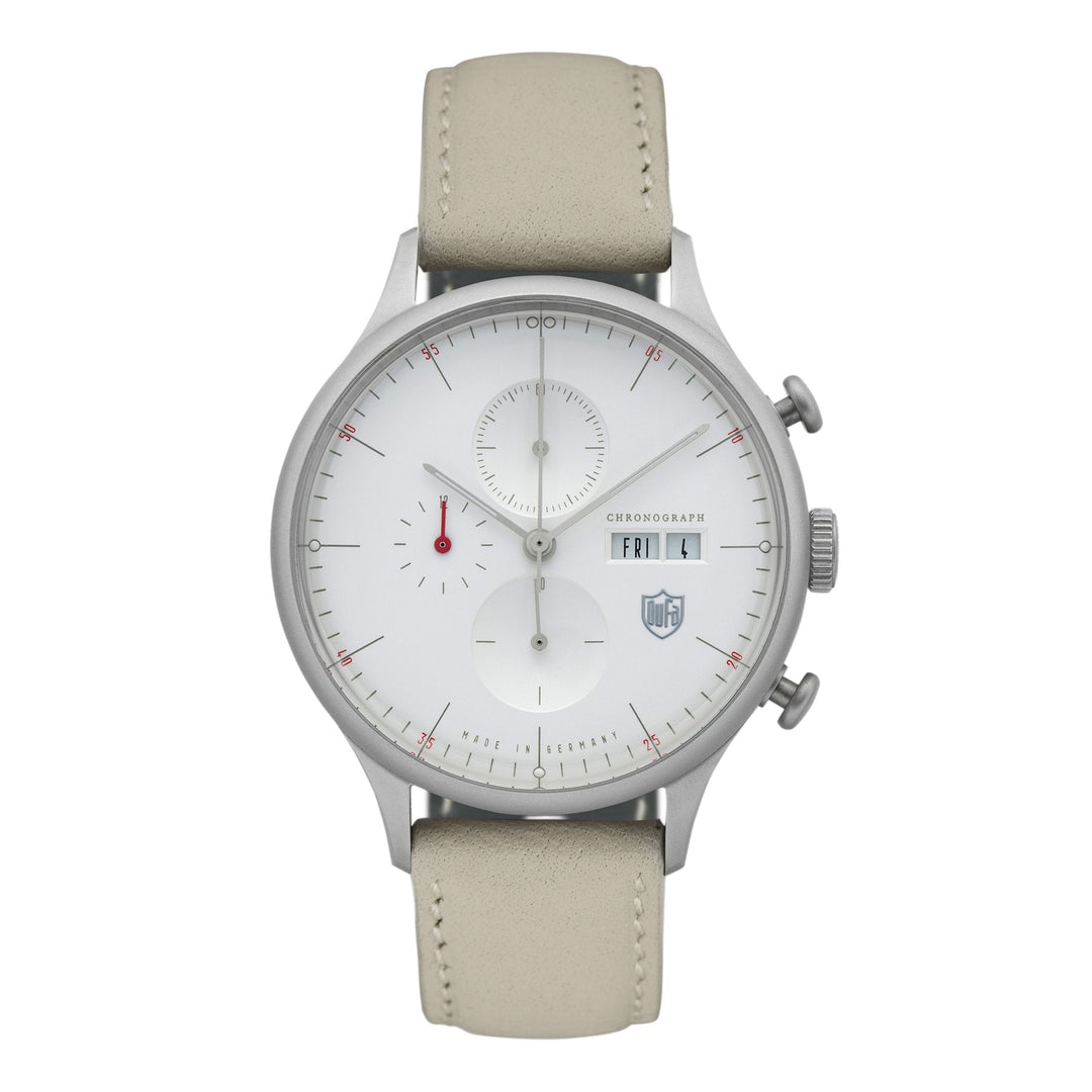 DuFa Van Der Roche Barcelona Chronograph Iced Out Beige | Watches.com