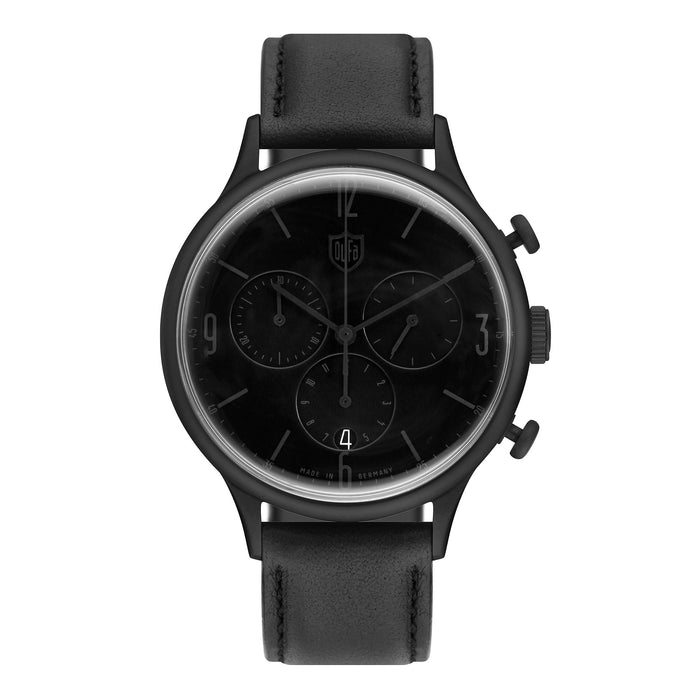 DuFa Van Der Roche Chronograph All Plain Black angled shot picture