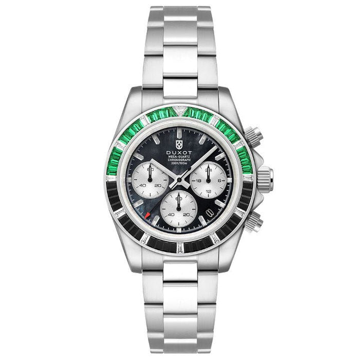 Duxot Accelero Rainbow Chronograph Pearl Green Emerald angled shot picture