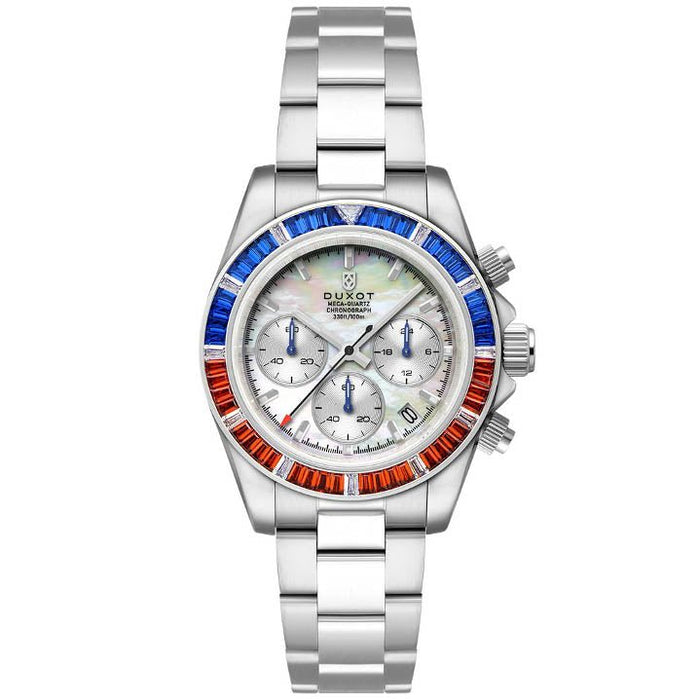 Duxot Accelero Rainbow Chronograph Pearl White angled shot picture