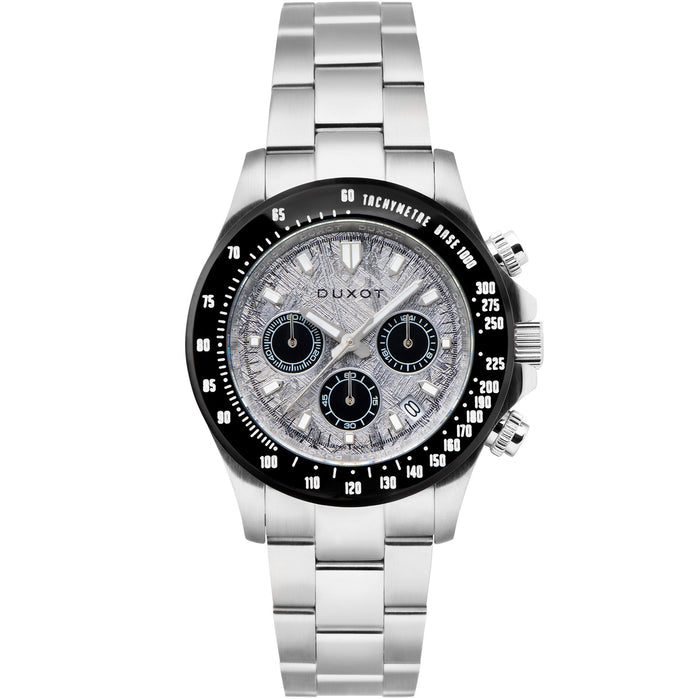 Duxot Atlantica Cubic Zirconium Chronograph Panda Gray Limited Edition angled shot picture
