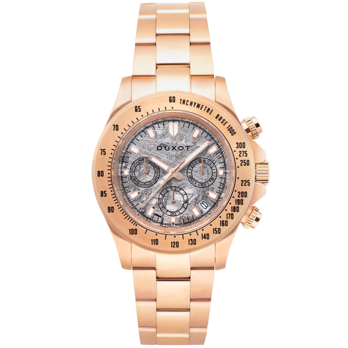 Duxot Atlantica Cubic Zirconium Chronograph Rose Gold Limited Edition angled shot picture