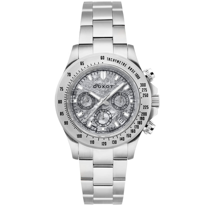 Duxot Atlantica Cubic Zirconium Chronograph Silver Limited Edition angled shot picture