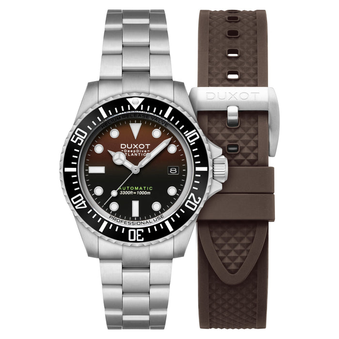 Duxot Atlantica Deep Dive Automatic Limited Edition Cacao Brown angled shot picture