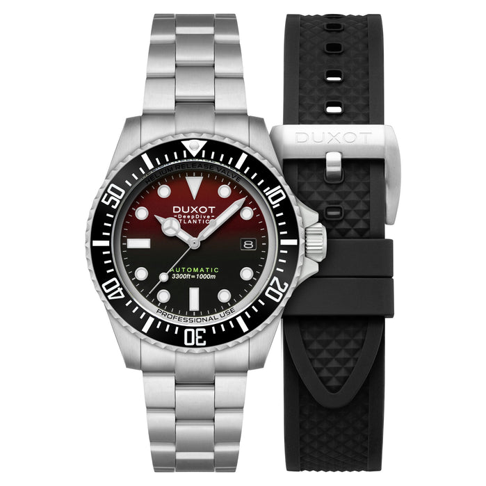 Duxot Atlantica Deep Dive Automatic Scarlet Red  Limited Edition angled shot picture
