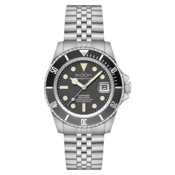 Duxot Atlantica Diver Automatic Charcoal Grey angled shot picture