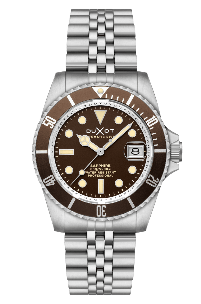 Duxot Atlantica Diver Automatic Chestnut Brown angled shot picture