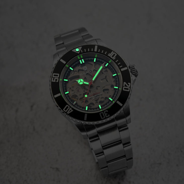 Duxot Atlantica Skeleton Automatic Black Steel - Watches.com - DX - 2067 - 11