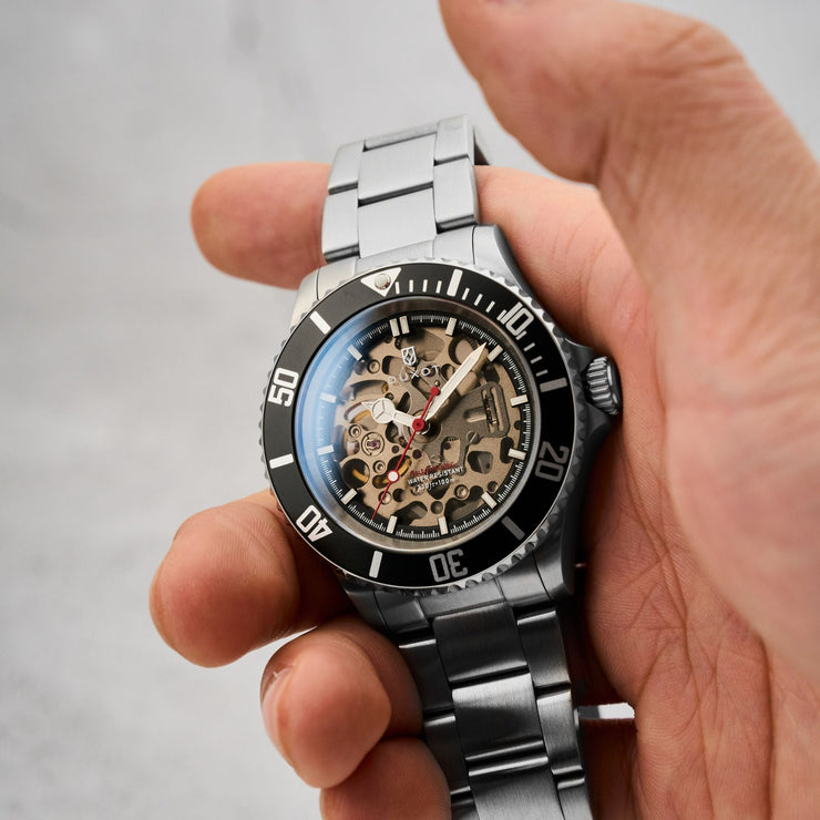 Duxot Atlantica Skeleton Automatic Black Steel - Watches.com - DX - 2067 - 11