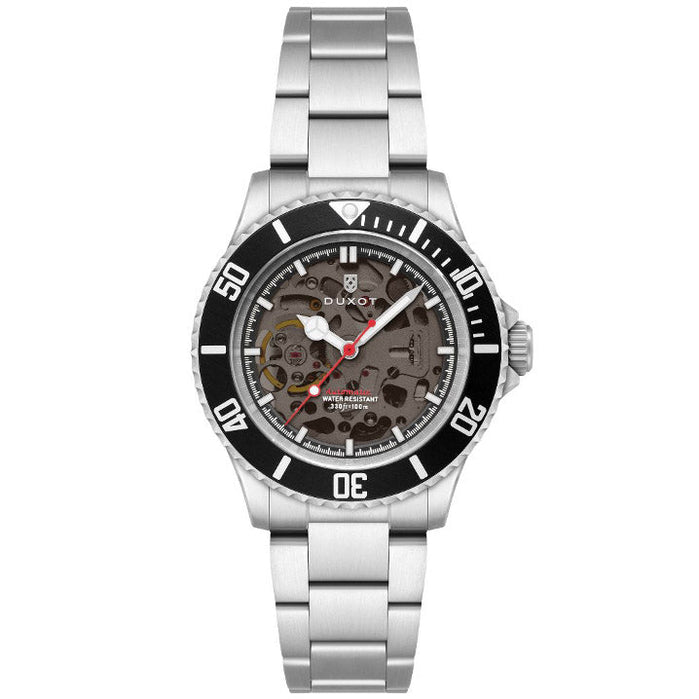 Duxot Atlantica Skeleton Automatic Black Steel angled shot picture