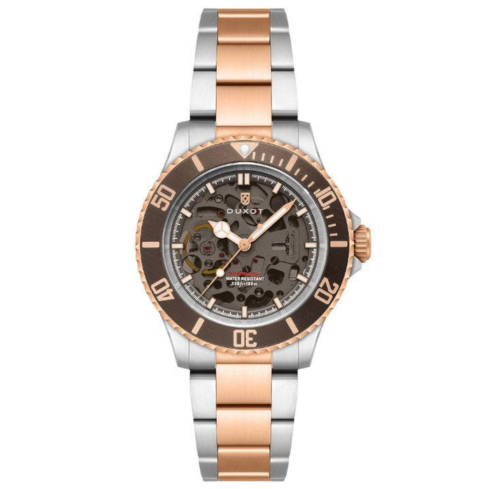 Duxot Atlantica Skeleton Automatic Brown Stone angled shot picture