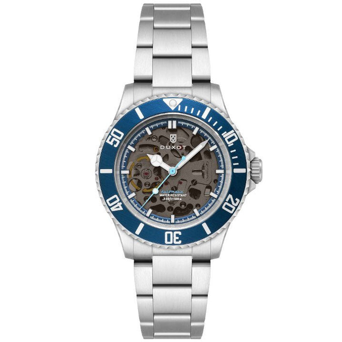 Duxot Atlantica Skeleton Automatic Marine Blue angled shot picture