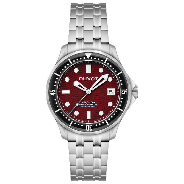 Duxot Henri Diver Automatic Maroon Red angled shot picture