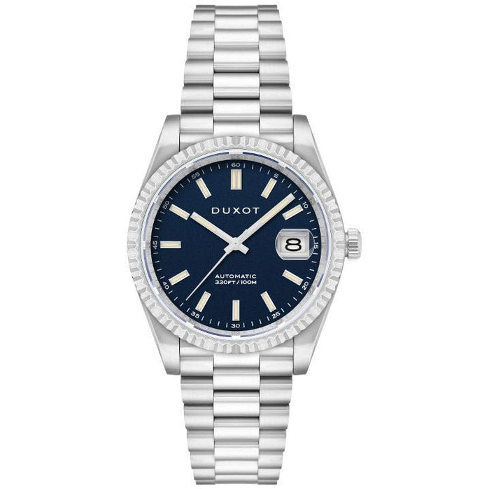 Duxot Marcel Automatic Buccaneer Blue angled shot picture