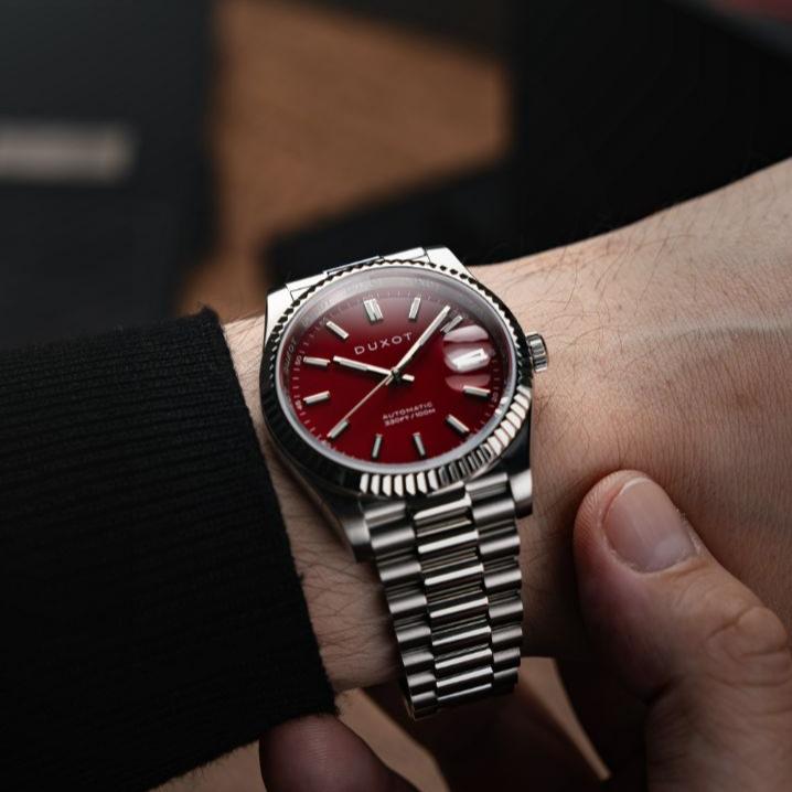 Duxot Marcel Automatic Firebrick Red - Watches.com - DX - 2059 - 44