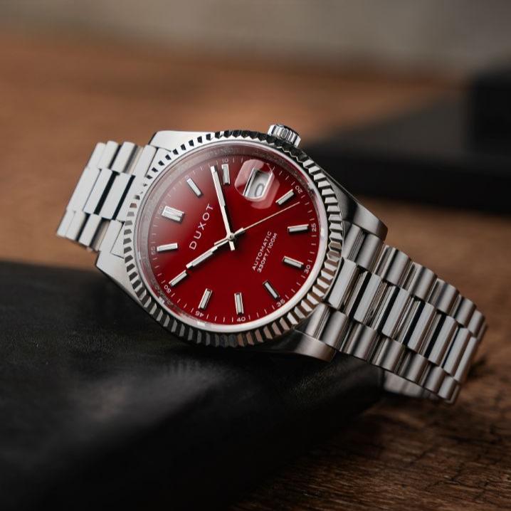 Duxot Marcel Automatic Firebrick Red - Watches.com - DX - 2059 - 44