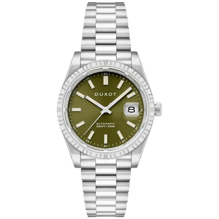 Duxot Marcel Automatic Olive Green angled shot picture