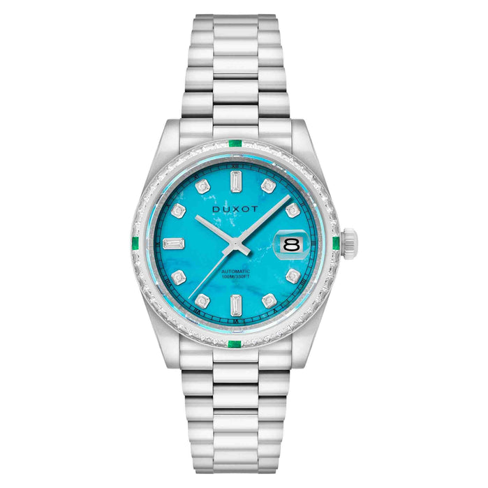 Duxot Serenata Rainbow Diver Automatic Turquoise Limited Edition angled shot picture