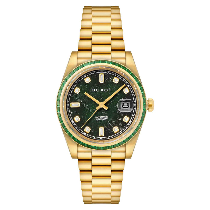 Duxot Serenata Rainbow Diver Automatic Water Glass Gold Limited Edition angled shot picture