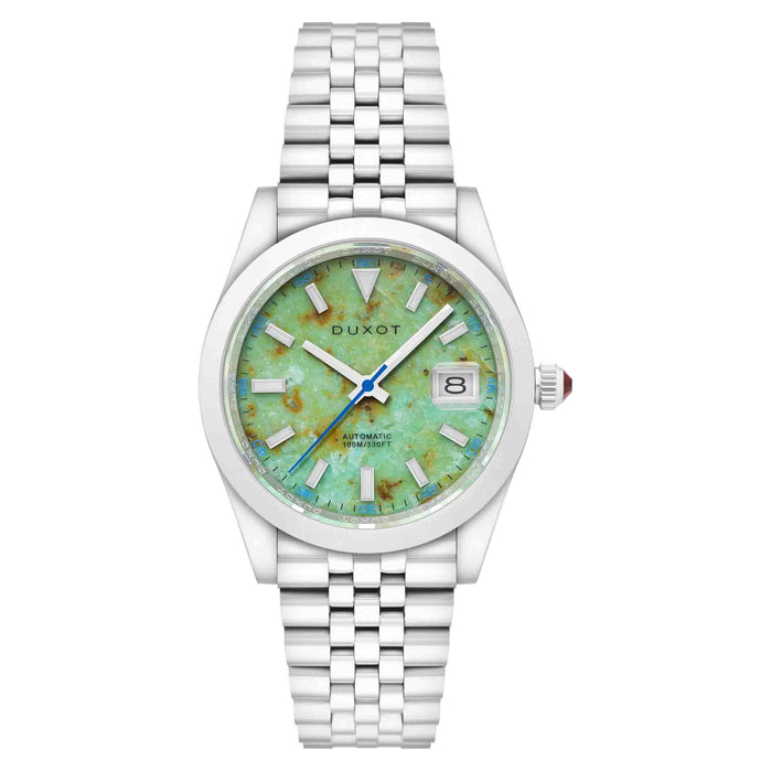Duxot Vezeto Automatic Lime Green Gemstone Limited Edition angled shot picture