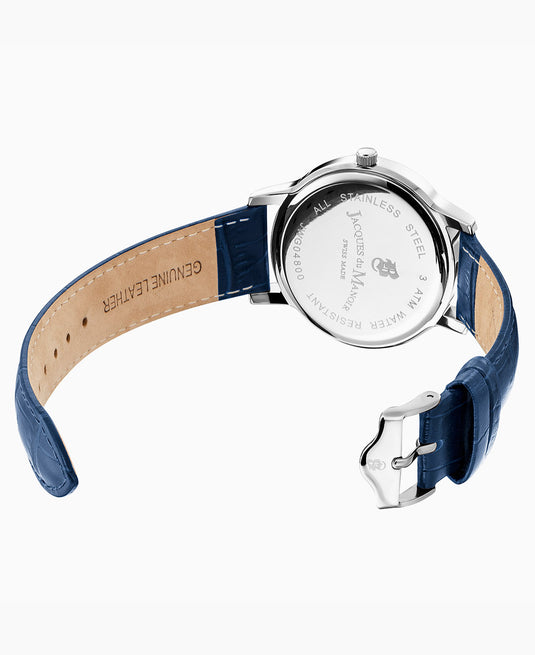 JDM Swiss Genesis Blue Leather White angled shot picture