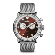 Shinola Canfield C56 Chrono 43mm Silver SS Whiskey