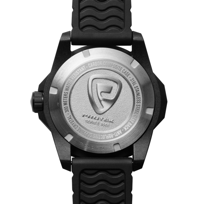 ProTek Carbon Dive PT1002 Series Tritium Black Red angled shot picture